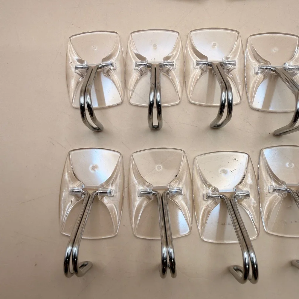 Set of 10 Command Small Clear Wire Toggle Hooks w/ 12 Strips Holds Up to 0.5 lb